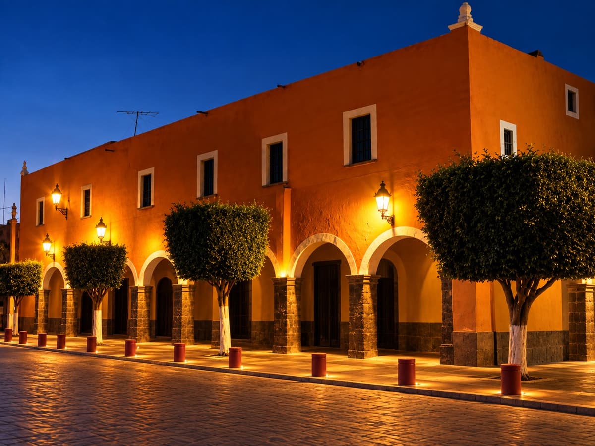 Portal del diezmo de noche